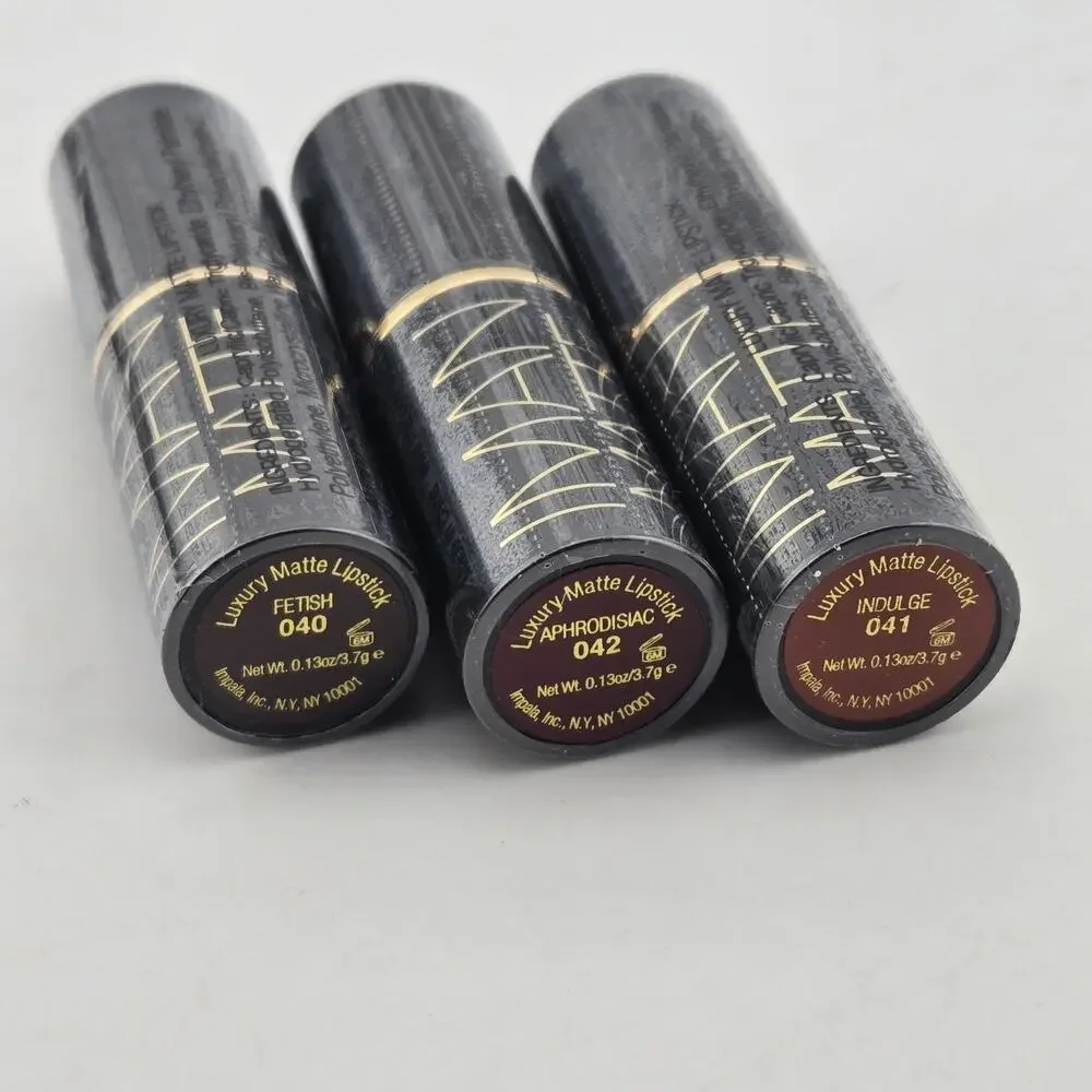 IMAN Luxury Matte Lipstick Mixed Lot Of 6 Assorted Colors Full Size Gift Set